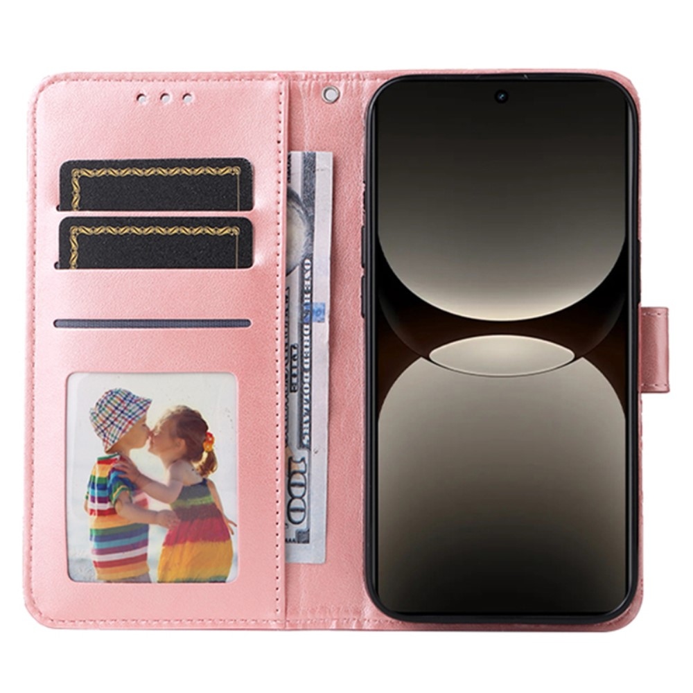 Napraforgó könyv tok a Realme GT 7 Pro 5G készülékhez - rózsaszín