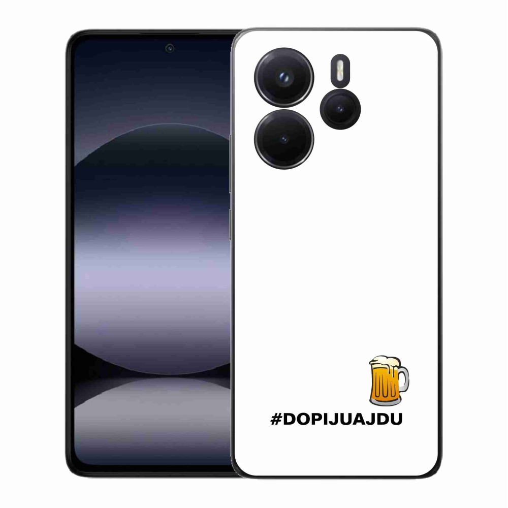 Gél borító mmCase a Xiaomi Redmi Note 14 - sör motívum 1 fehér háttérrel