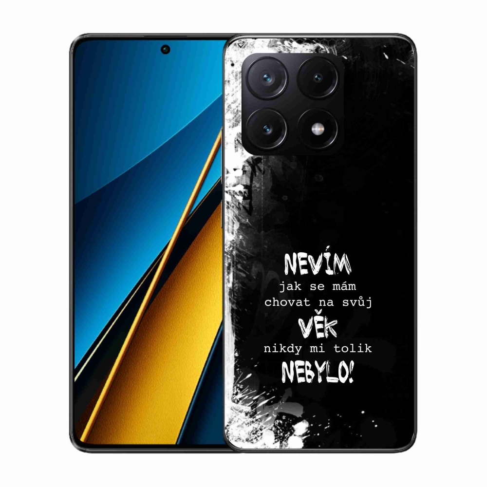 Gél borító mmCase a Xiaomi Poco X6 Pro 5G számára - vicces szöveg 14 fekete háttér