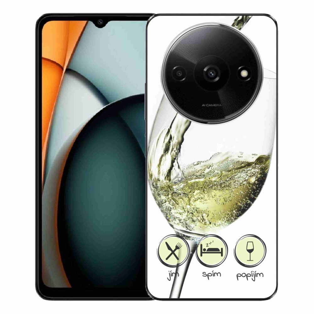 Gél tok mmCase a Xiaomi Redmi A3-hoz - borospohár fehér