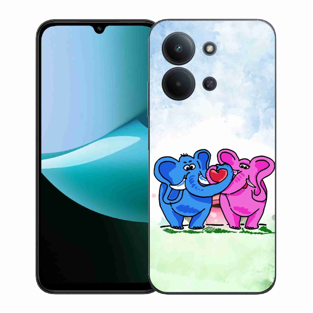 Gél borítás mmCase a Xiaomi Redmi 15C 4G (171mm)/Poco C85 4G (171mm) - szerelmes elefántokhoz