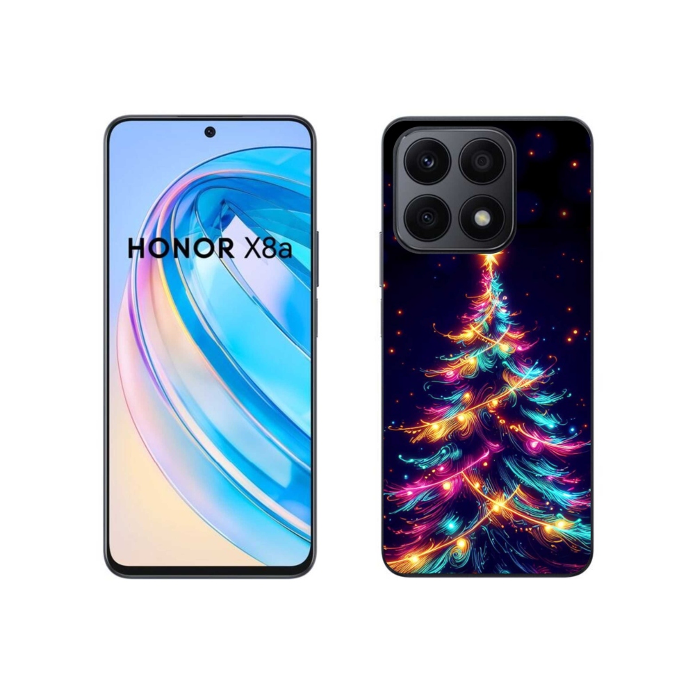 Gél borítás mmCase a Honor X8a számára - neon karácsonyfa