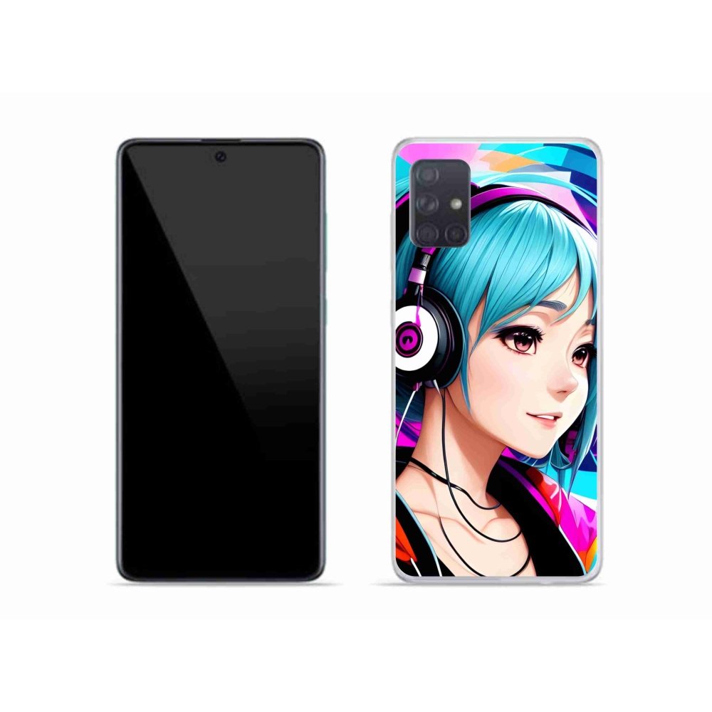 Zselés borítás mmCase Samsung Galaxy A51 - lány fejhallgatóval