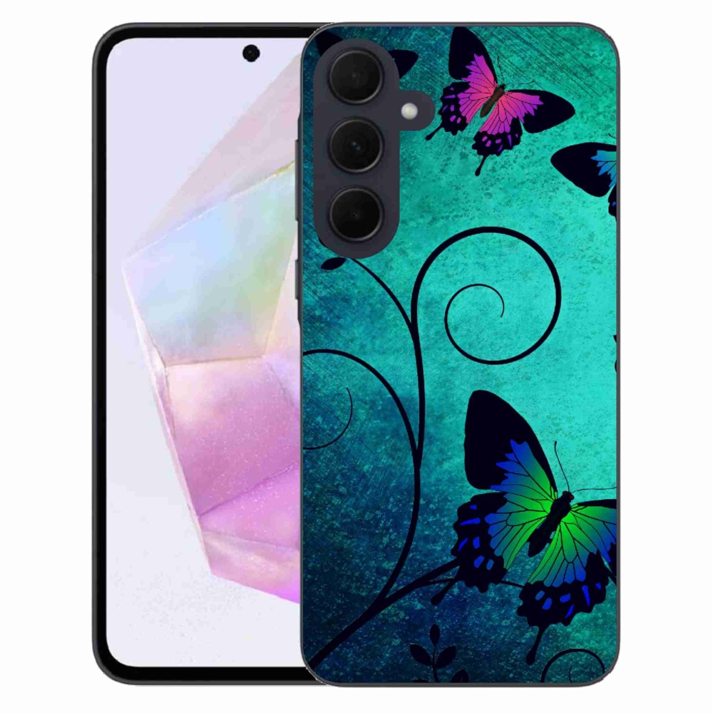 Zselés borítás mmCase Samsung Galaxy A35 5G - színes pillangókhoz