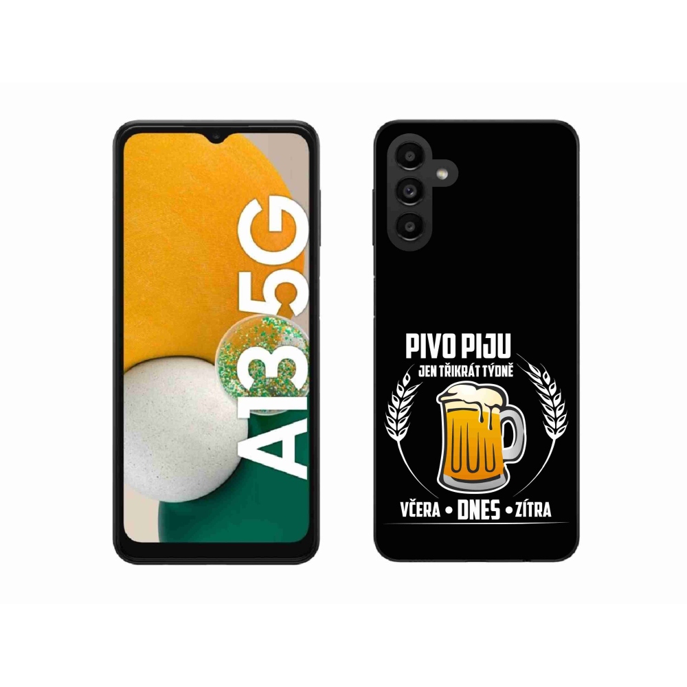 Gél borítás mmCase Samsung Galaxy A13 5G - sör motívum fekete háttérrel