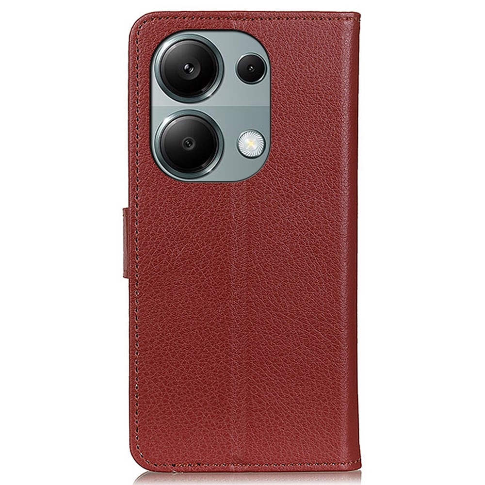Litchie könyv tok Xiaomi Redmi Note 13 Pro 4G/Poco M6 Pro - barna színben