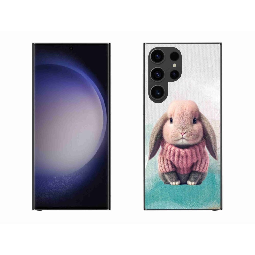 Gél borítás mmCase Samsung Galaxy S23 Ultra 5G - nyúl pulóverben