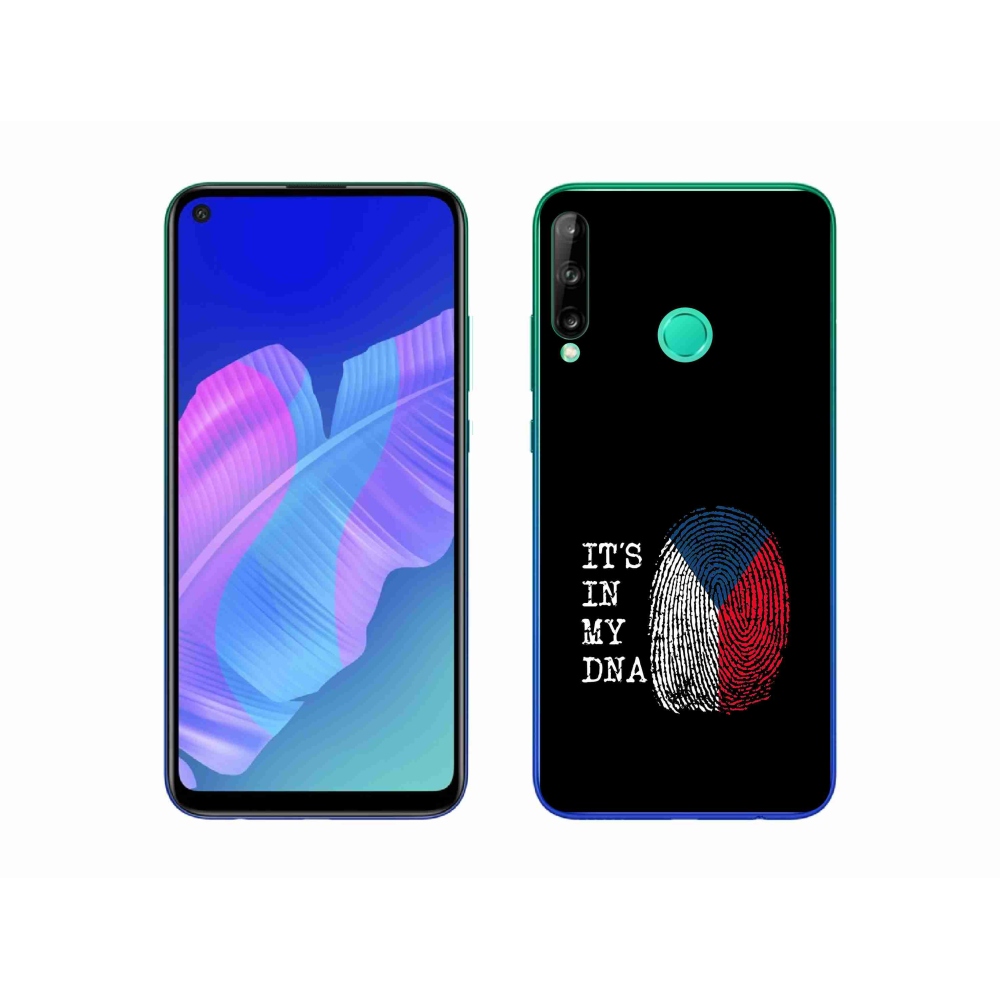 Gél borító mmCase a Huawei P40 Lite E - zászlós ujjlenyomat fekete háttérrel