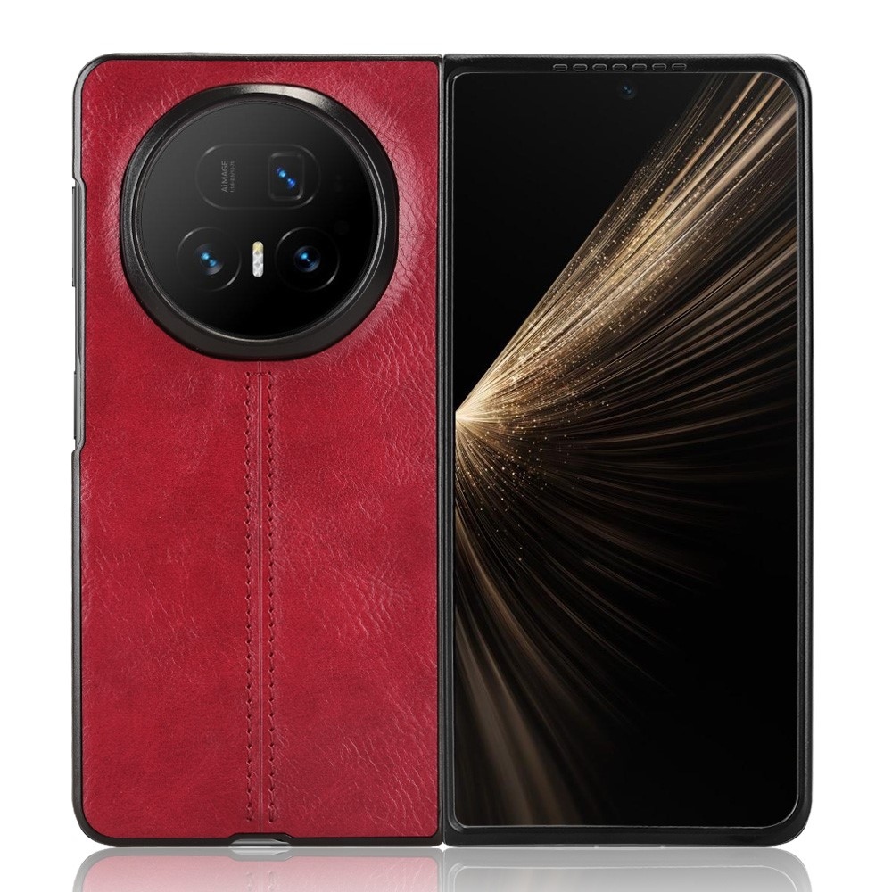 Stitchi műanyag tok műbőrrel borítva Honor Magic V5 készülékhez - piros