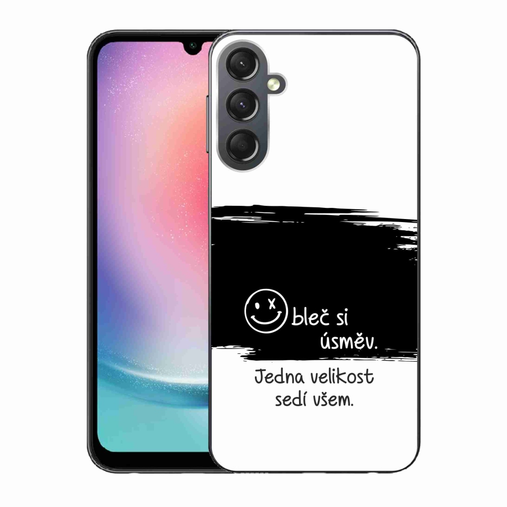 Gél borító mmCase Samsung Galaxy A24 készülékhez - vicces szöveg 8 fekete-fehér háttérrel