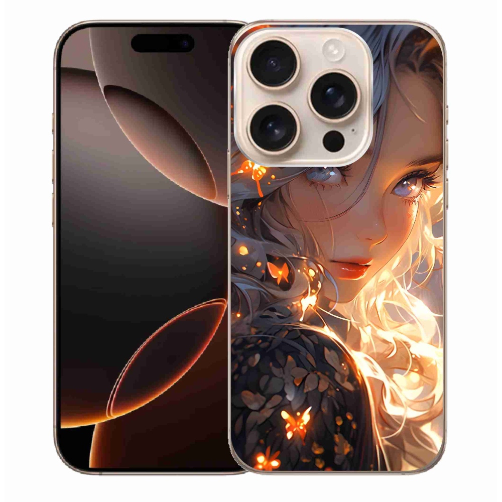 Gél borítás mmCase iPhone 16 Pro Max készülékhez - lány és pillangók