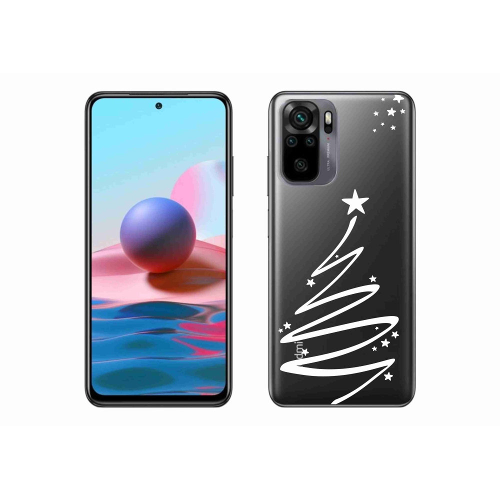 Gél borítás mmCase a Xiaomi Redmi Note 10 4G-hez - fehér fa átlátszó háttérrel