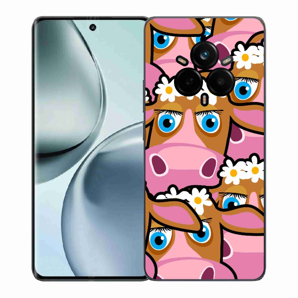 Gél borítás mmCase a Realme 14 Pro+ 5G számára - karikatúrás tehenek