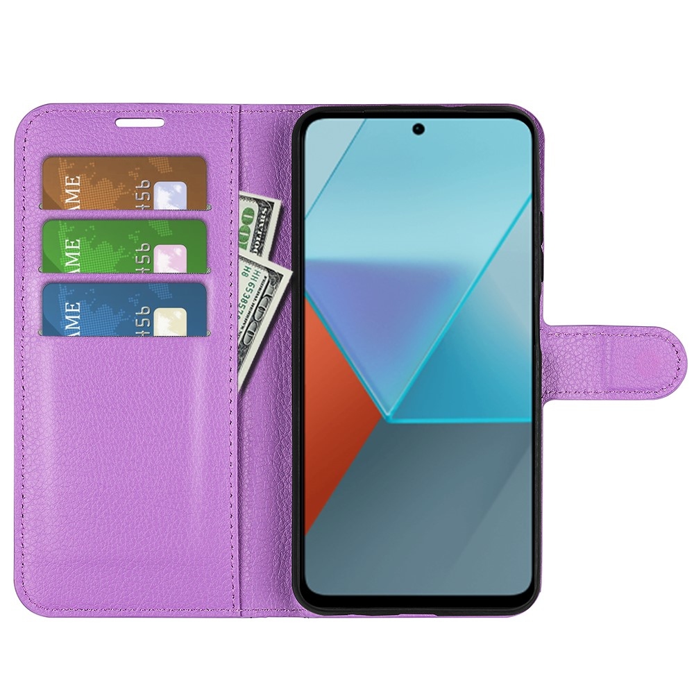 Litchi könyv tok Xiaomi Redmi Note 13 Pro 5G/Poco X6 5G - lila