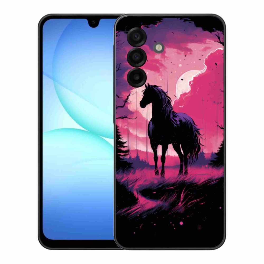 Zselés borítás mmCase Samsung Galaxy A17 4G/5G - fekete rajzfilm ló 1