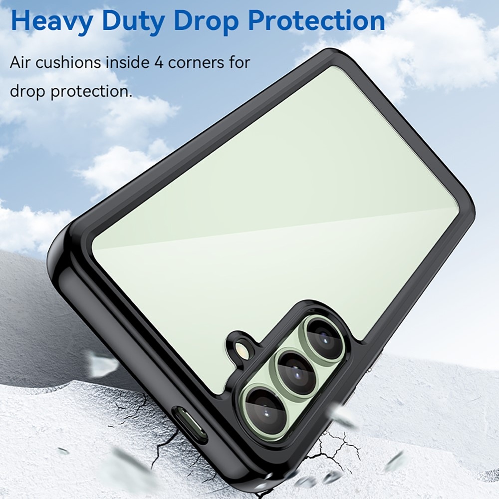 Gél tok fix hátlappal Samsung Galaxy S24 FE készülékhez - fekete