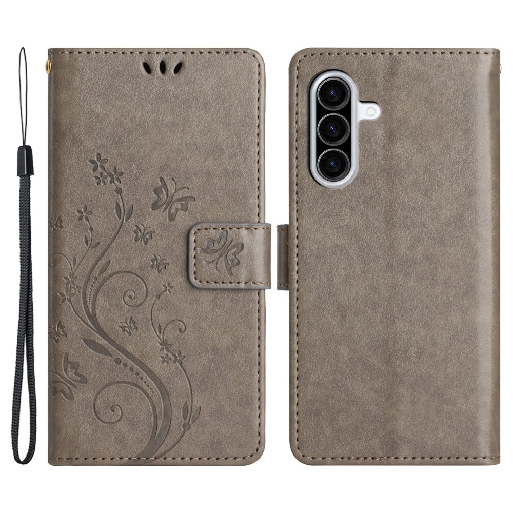 Virágok könyv tok Samsung Galaxy A26 5G - szürke