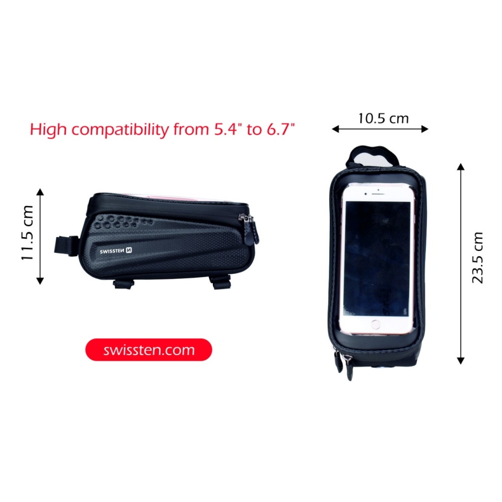 Swissten XXL vízálló kerékpártáska - fekete