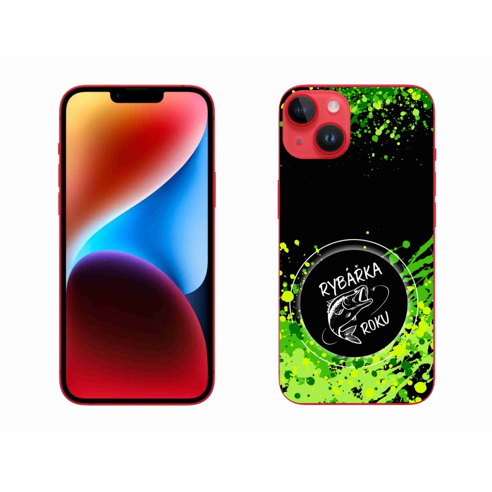 Zselés borítás mmCase iPhone 14 Plus készülékhez - Az év horgásza fekete háttérrel