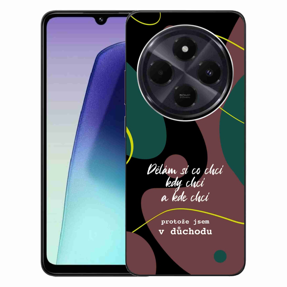 Gél borító mmCase a Xiaomi Redmi 14C/Poco C75-hez - vicces szöveg 10 fekete háttérrel