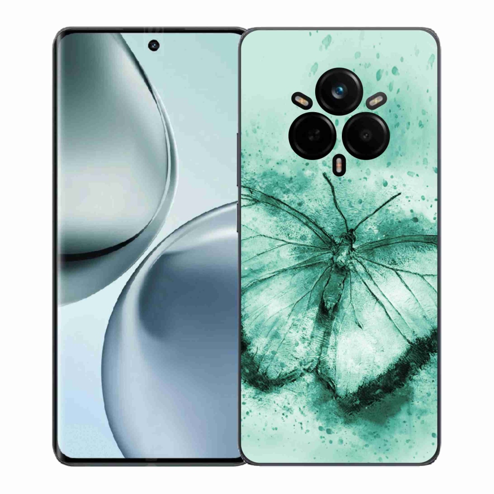 Zselés borítás mmCase a Realme 14 Pro 5G készülékhez - zöld pillangó