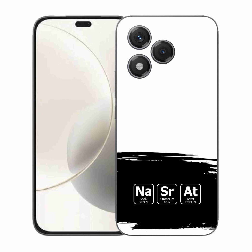 Gél borító mmCase a Honor 400 Lite-hoz - kémiai elemek fekete és fehér háttérrel