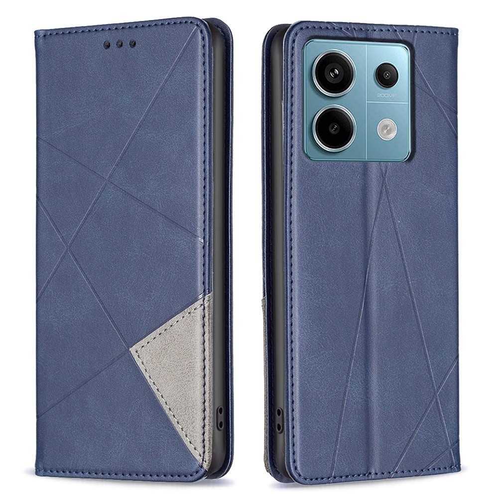 Háromszög alakú könyv tok Xiaomi Redmi Note 13 Pro 4G/Poco M6 Pro - kék