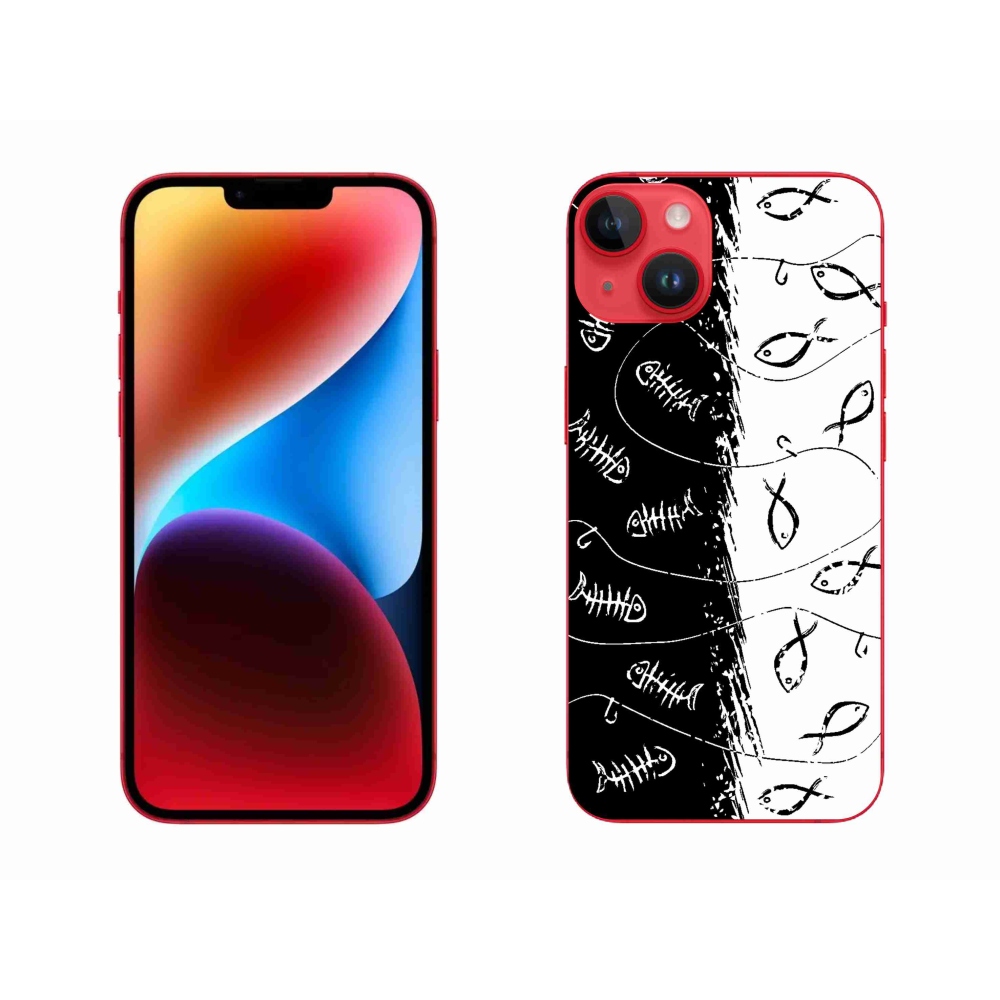 Zselés borítás mmCase iPhone 14 Plus készülékhez - csontvázak és halak