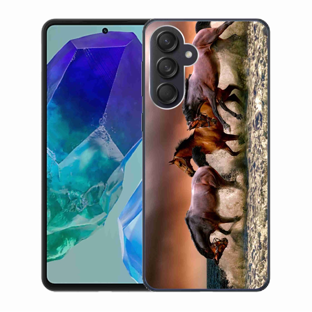 Gél tok mmCase a Samsung Galaxy M55 5G készülékhez - lovak 1