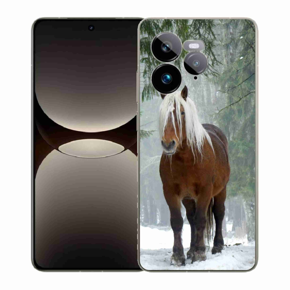Zselés borítás mmCase a Realme GT 7 Pro 5G számára - ló az erdőben