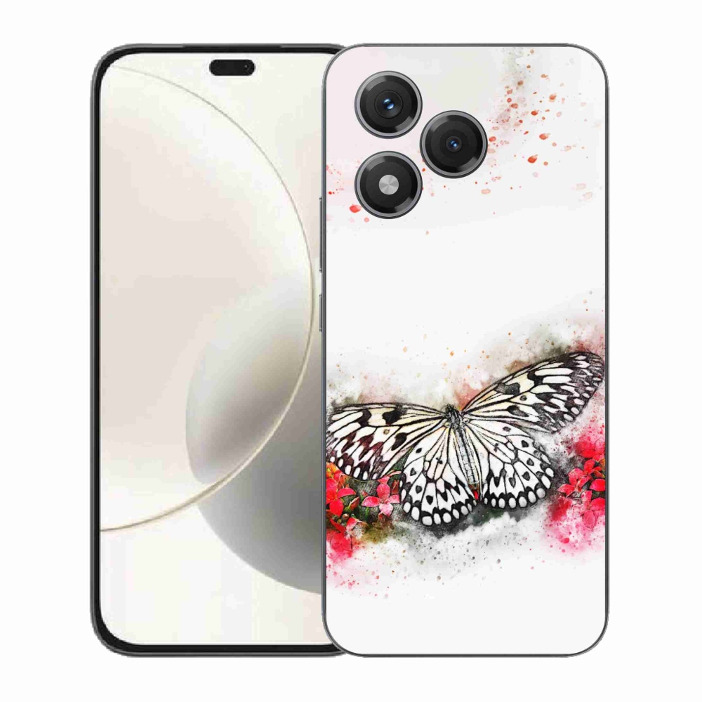 Zselés borítás mmCase a Honor 400 Lite-hoz - fekete-fehér pillangó