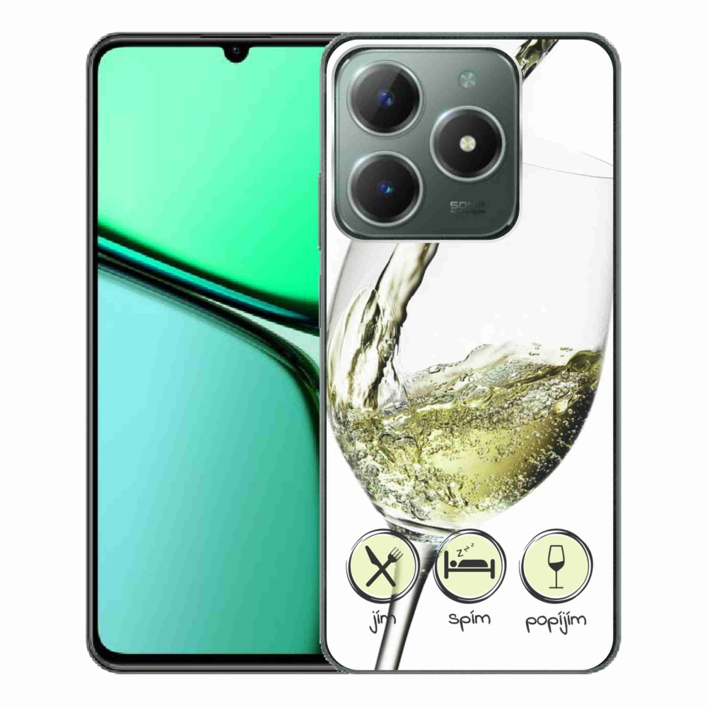 Gél tok mmCase a Realme C61 készülékhez - borospohár fehér