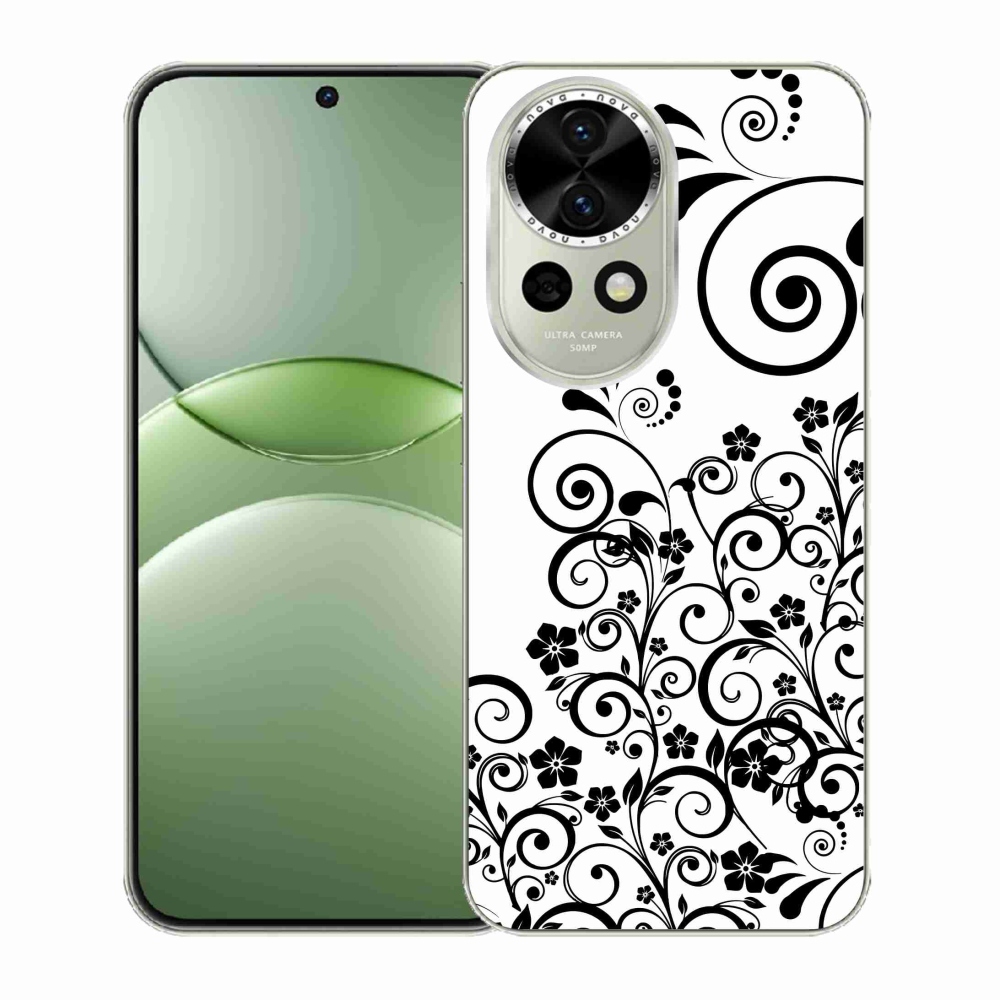 Gél borítás mmCase a Huawei Nova 13 5G-re - fekete és fehér virágminták