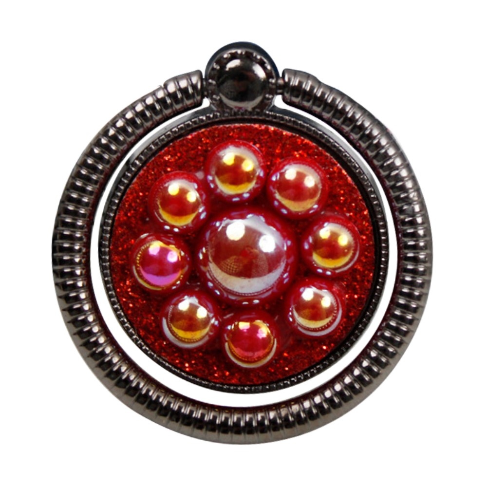 Csatos ujjtartó mobiltelefonhoz - fekete/piros