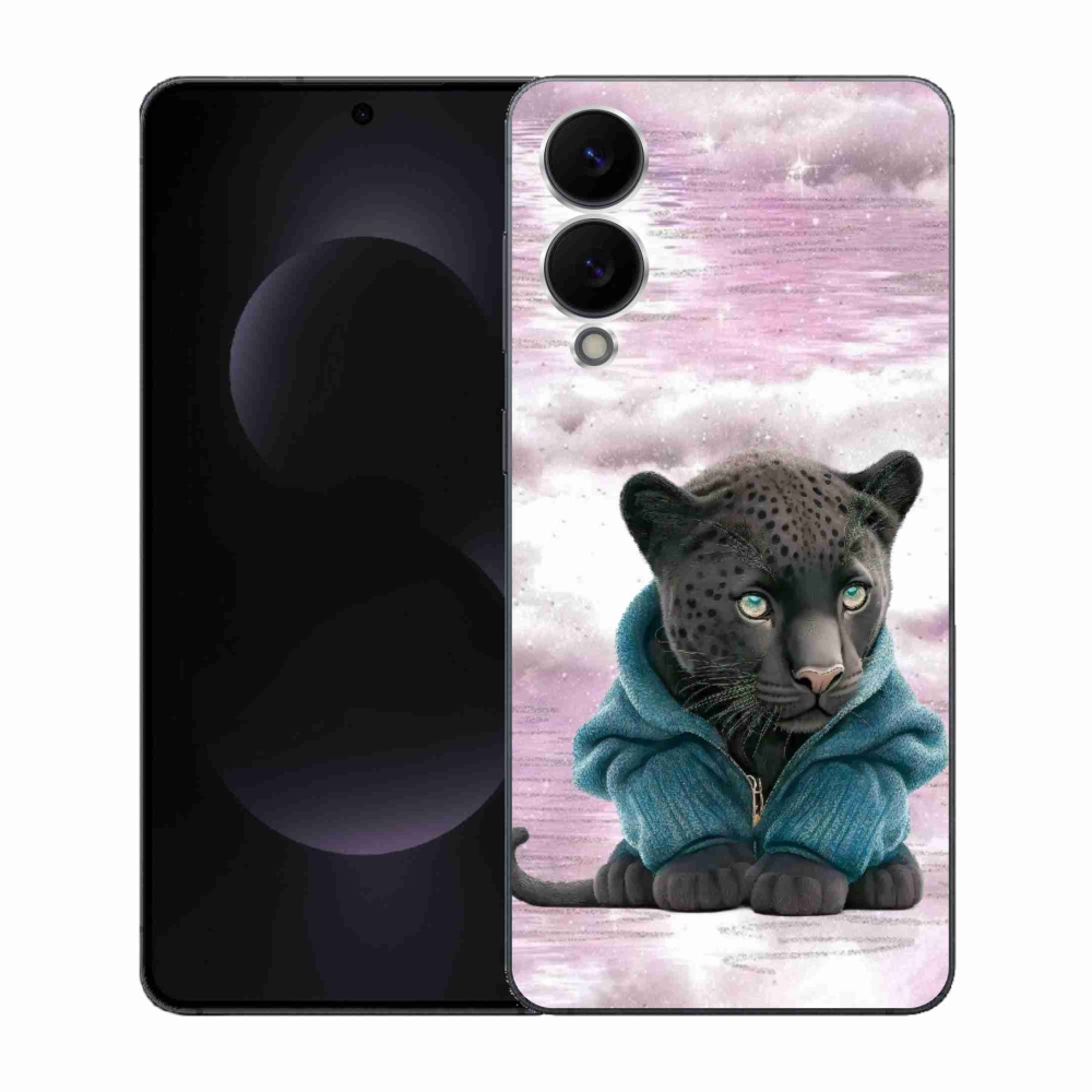 Zselés borítás mmCase Samsung Galaxy S25 Edge készülékhez - fekete párduc pulóverben