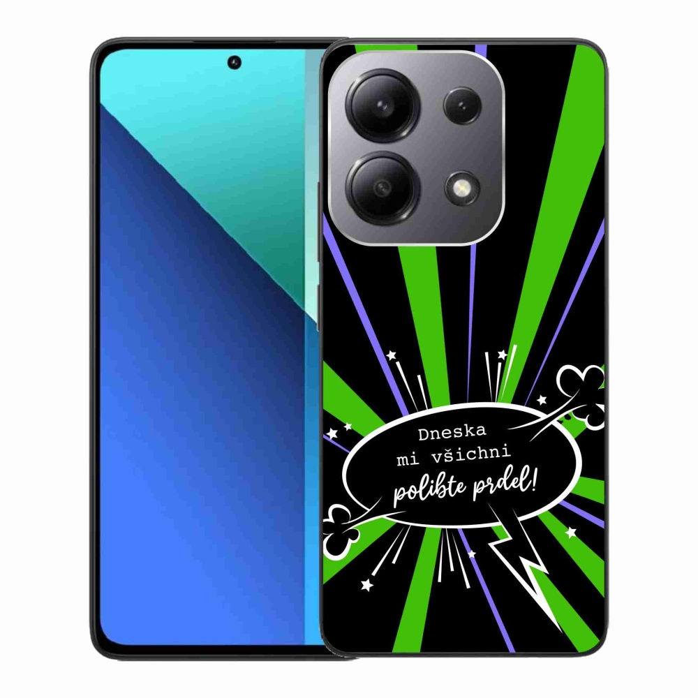 Gél borító mmCase a Xiaomi Redmi Note 13-hoz - vicces szöveg 15 fekete háttérrel