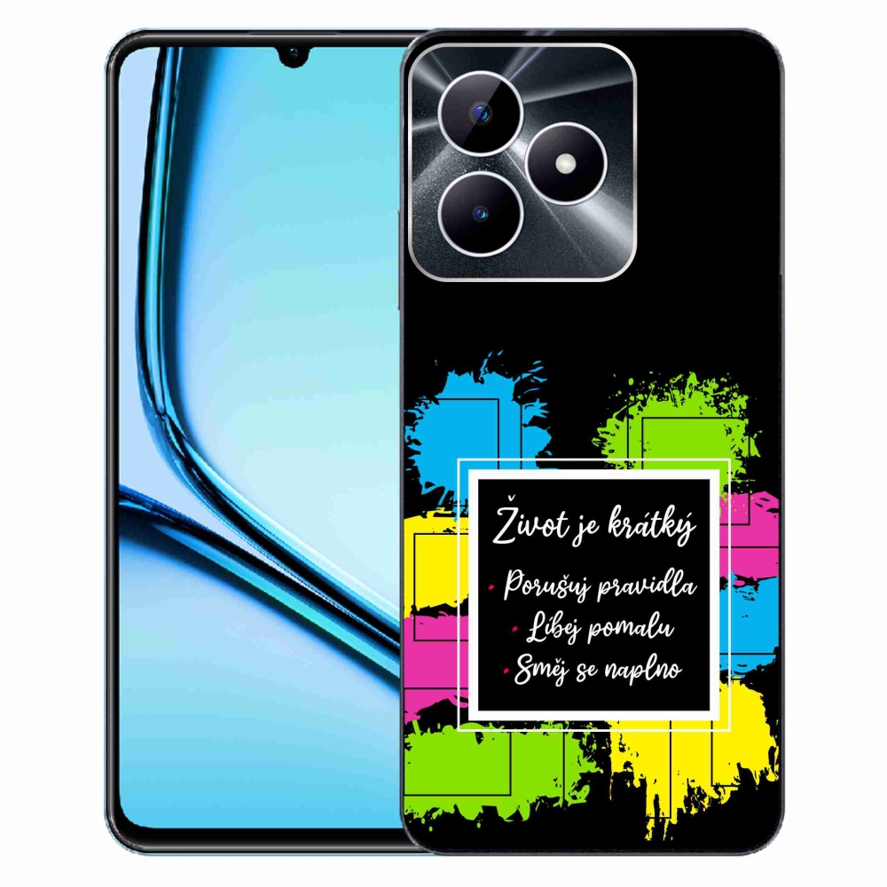 Zselés borító mmCase a Realme Note 50 készülékhez - Idézet 5 fekete háttér