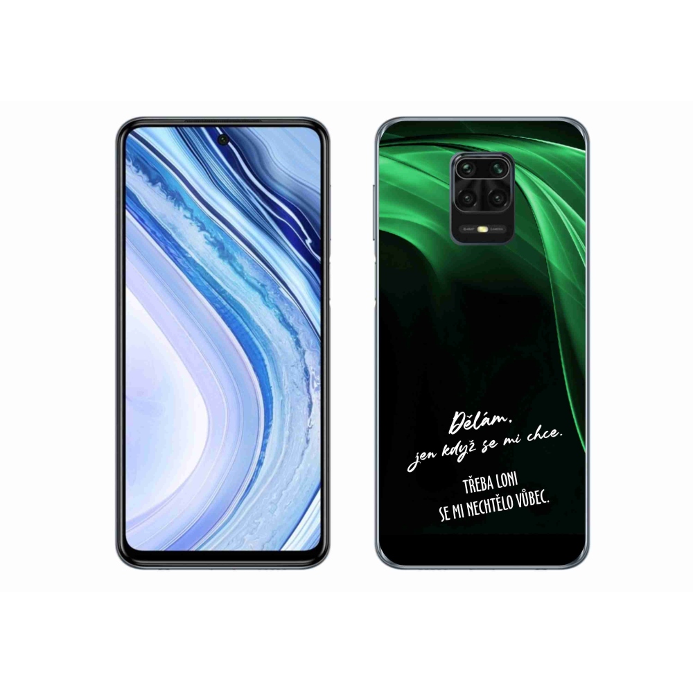 Gél borító mmCase a Xiaomi Redmi Note 9 Pro-hoz - vicces szöveg 12 fekete háttérrel