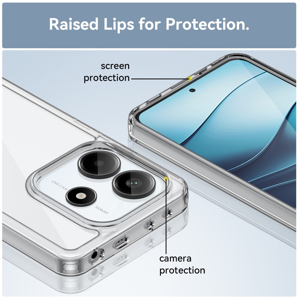 Gél tok kemény hátlappal a Xiaomi Redmi Note 14 5G-re - átlátszó