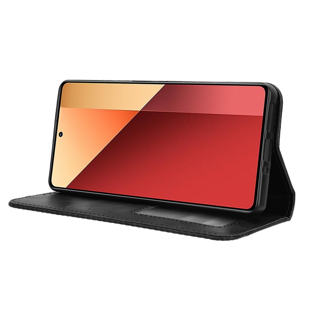 Vintage könyv tok a Xiaomi Redmi Note 14S/Note 13 Pro 4G/Poco M6 Pro számára - fekete