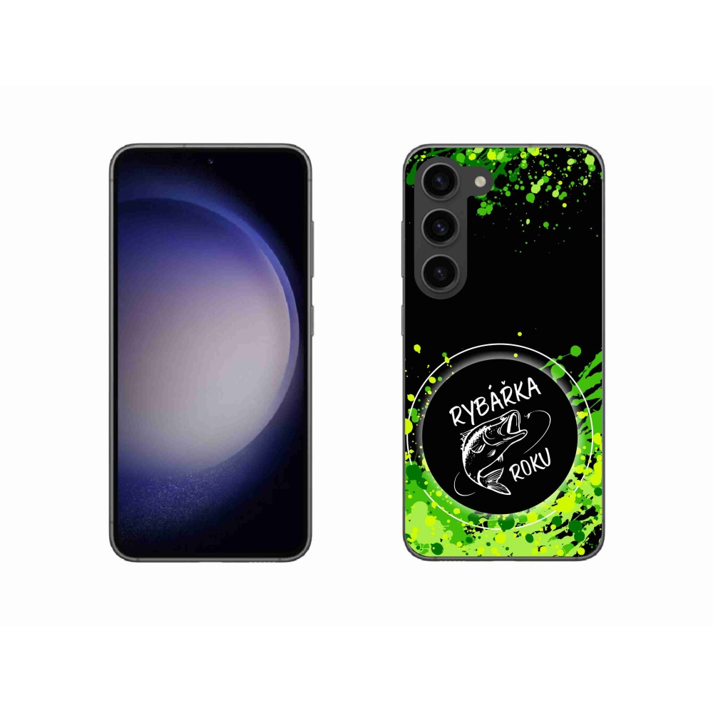 Zselés borítás mmCase Samsung Galaxy S23 5G - Az év horgásza fekete háttérrel