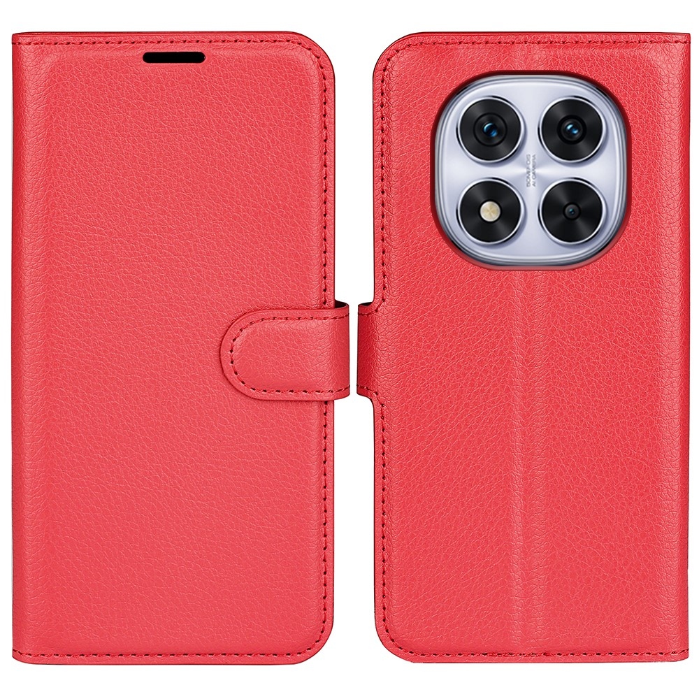 Litchi könyv tok Xiaomi Redmi Note 14 Pro 5G/Poco X7 5G - piros