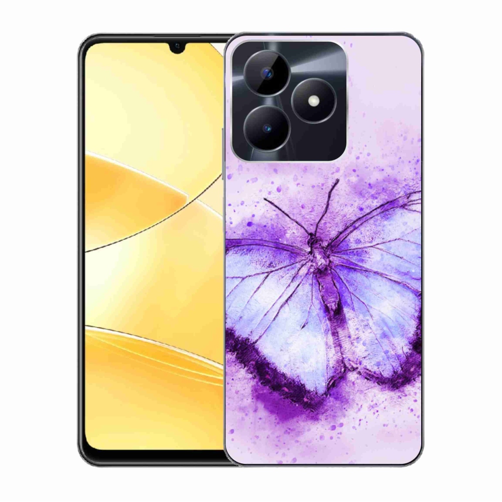 Zselés tok mmCase a Realme C51/C53 készülékhez - lila pillangó