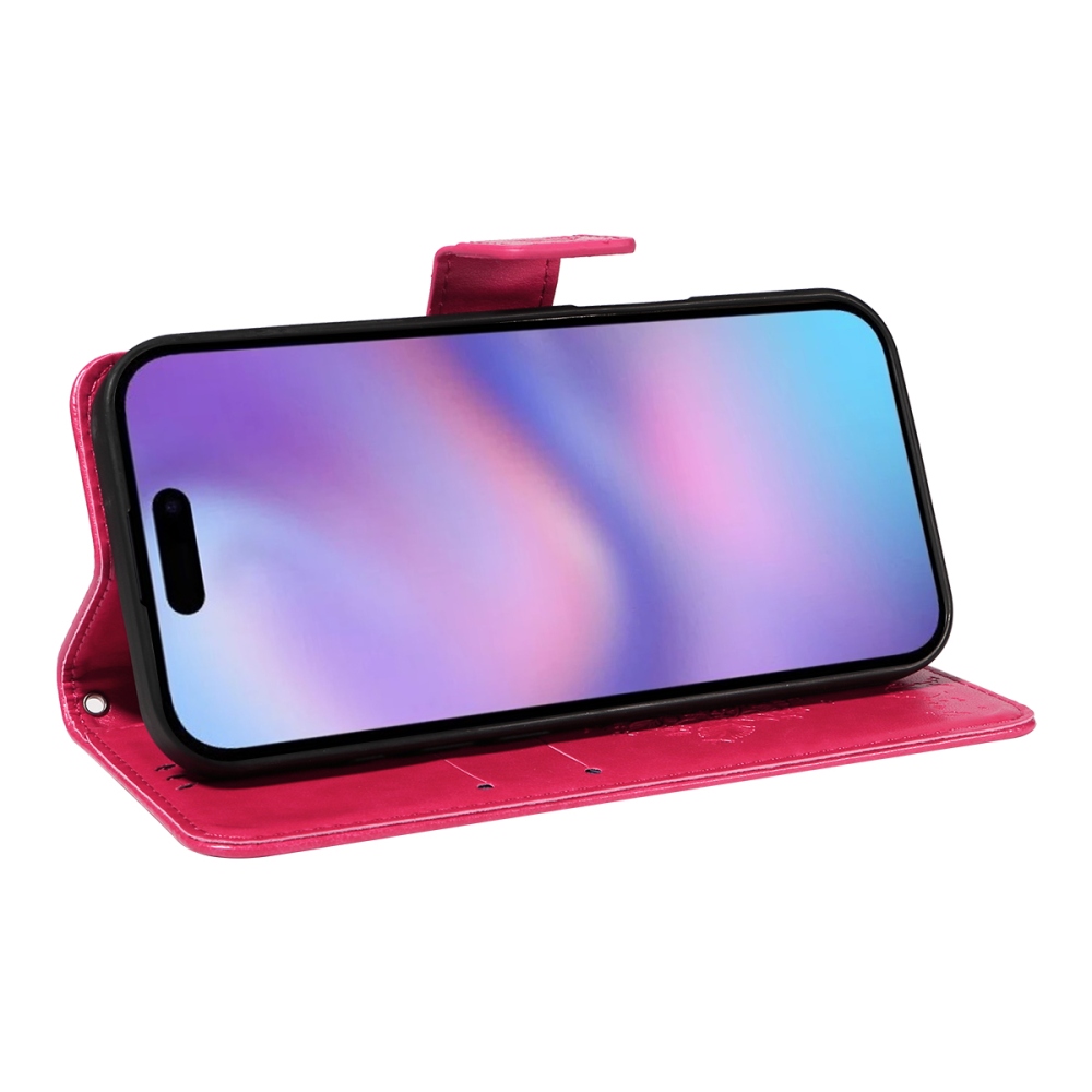 Fák könyvtáska iPhone 17-re - rózsaszín