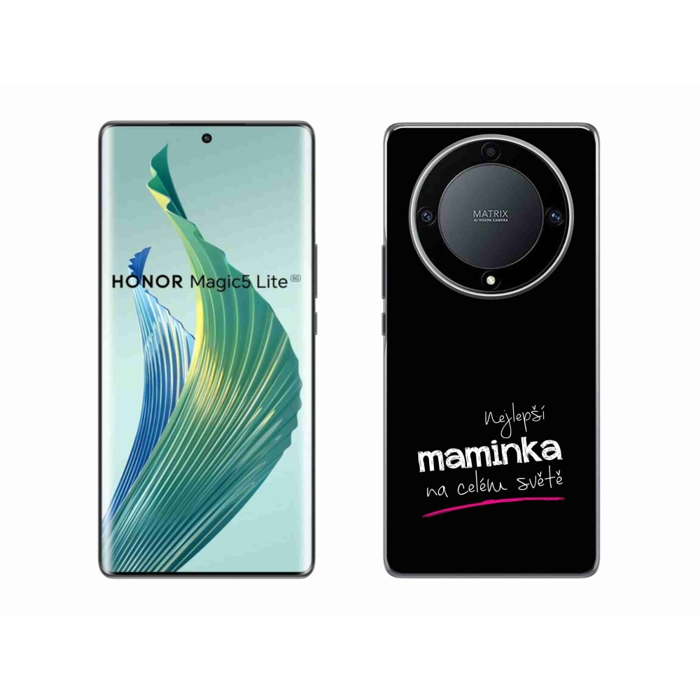 Gél borító mmCase a Honor Magic 5 Lite 5G-n - legjobb anya 4 fekete háttérrel