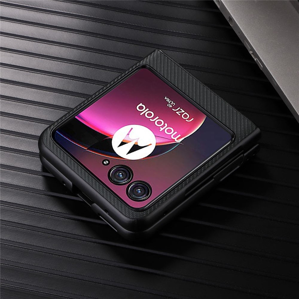 Textúrás műanyag borítás műbőrrel a Motorola Razr 40 Ultra 5G készülékre - zöld színű