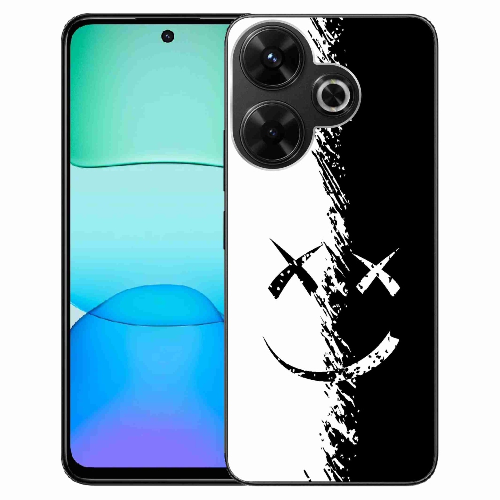 Gél borítás mmCase a Xiaomi Redmi 13 4G/Poco M6 4G számára - fekete és fehér mosolygó