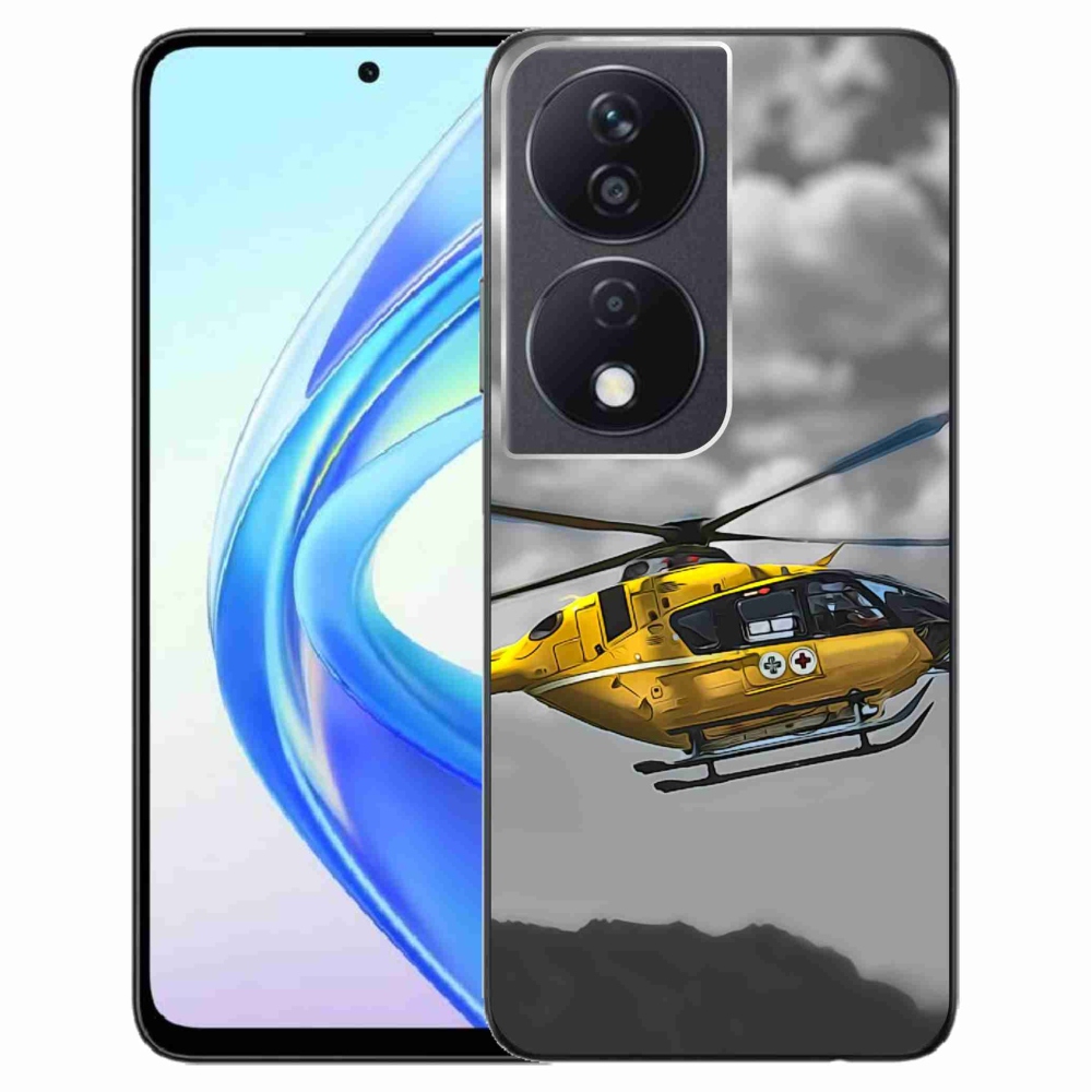 Gél védőhuzat mmCase a Honor X7b/Honor 90 Smart készülékhez - sárga helikopter