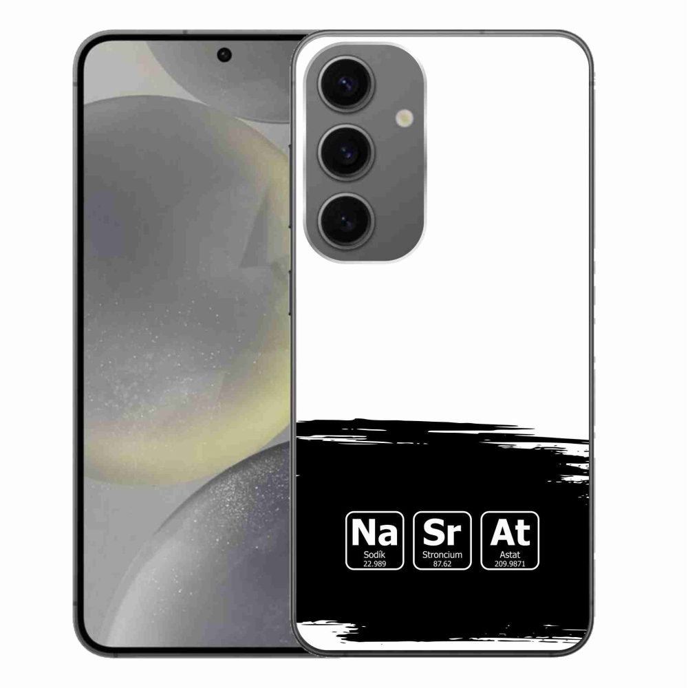 Gél borítás mmCase Samsung Galaxy S24+ - kémiai elemek fekete és fehér háttérrel