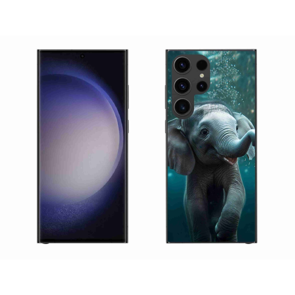 Zselés borítás mmCase Samsung Galaxy S23 Ultra 5G - elefánt a víz alatt